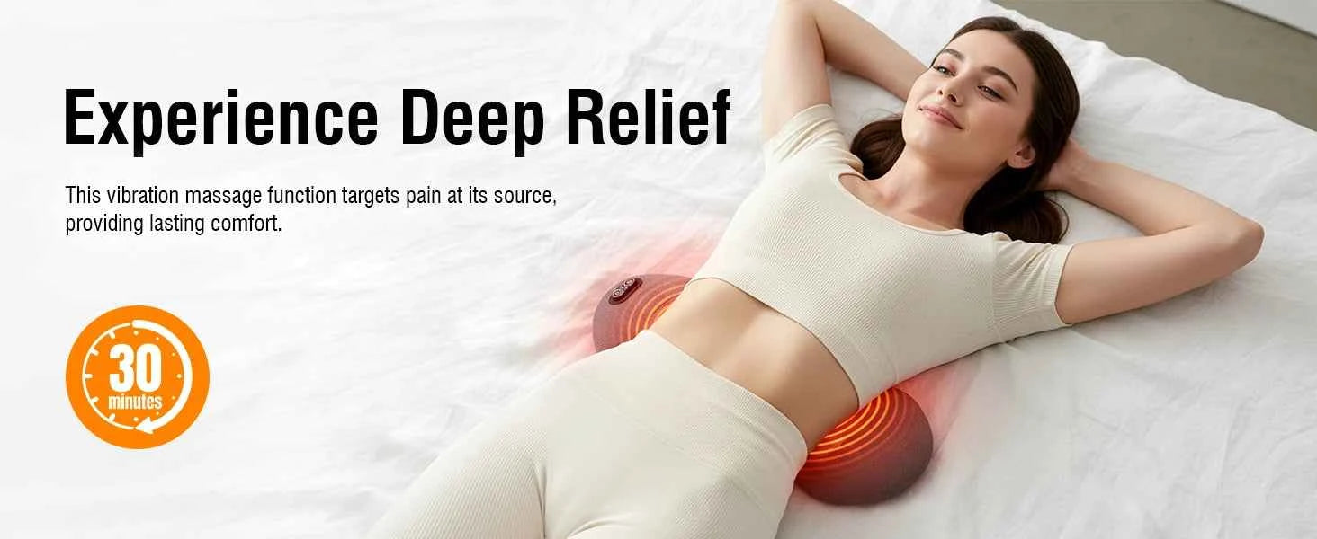 Multi-functional 3-in-1 Back Massager with Relief Bed Sleeping Shiatsu Deep Tissue Portable Shoulder Lower Back Pain Relief