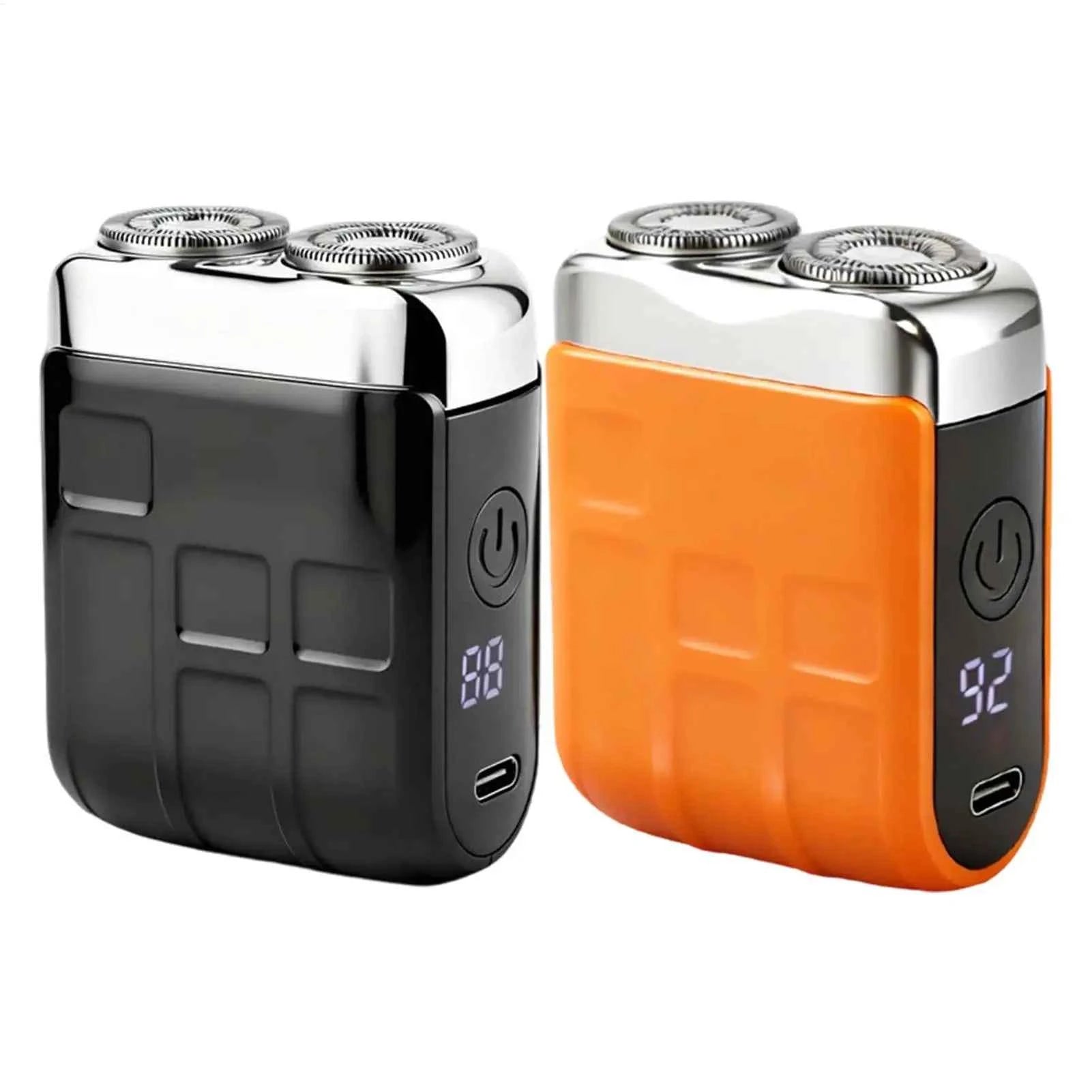Mini Electric Smart Shaver Portable Cordless Rechargeable Double Cutter Men Shavers Digital Display Shaver Facial Beard Trimmer