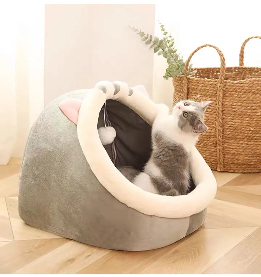 Cat Bed Cave Deep Sleep Foldable Washable Pet Bed