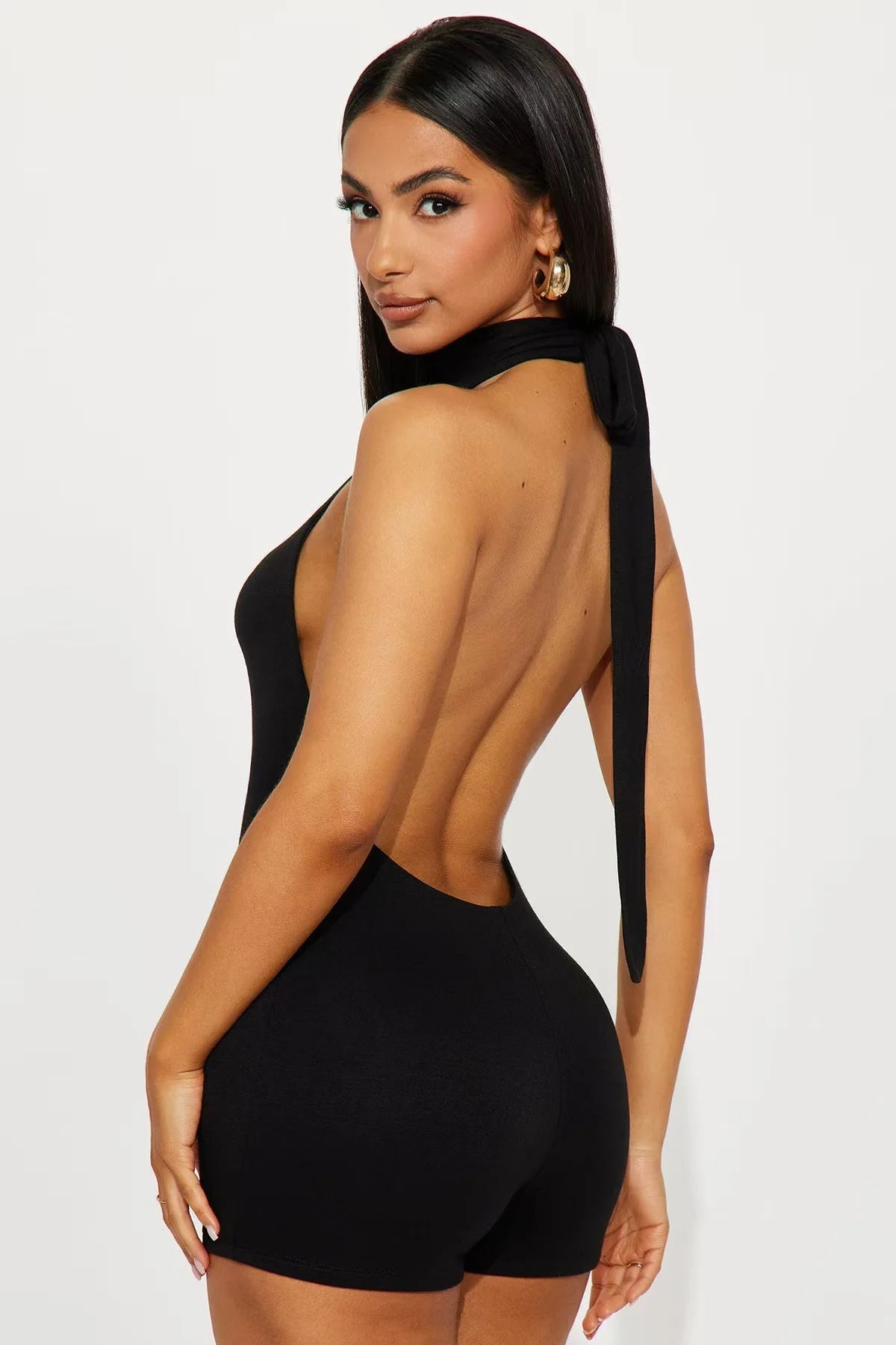 Sexy Jumpsuits For Woman Jumpsuit Rompers Playsuits Bodysuits Hot Girl Style Simple All-match Slim Backless Neck Halter Leace-up