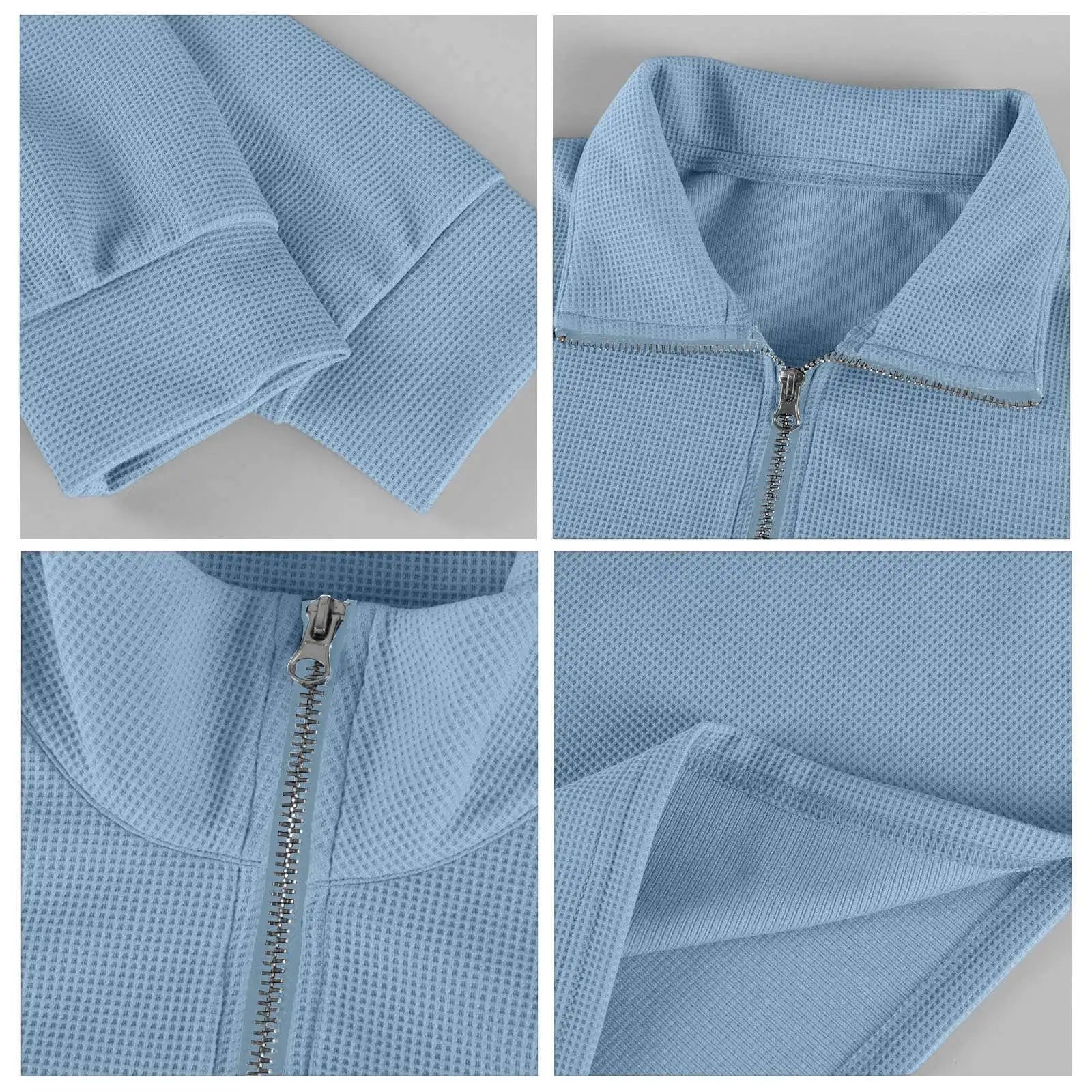 New Sweatshirts For Men Spring Waffle Long-sleeved T-shirt Men&