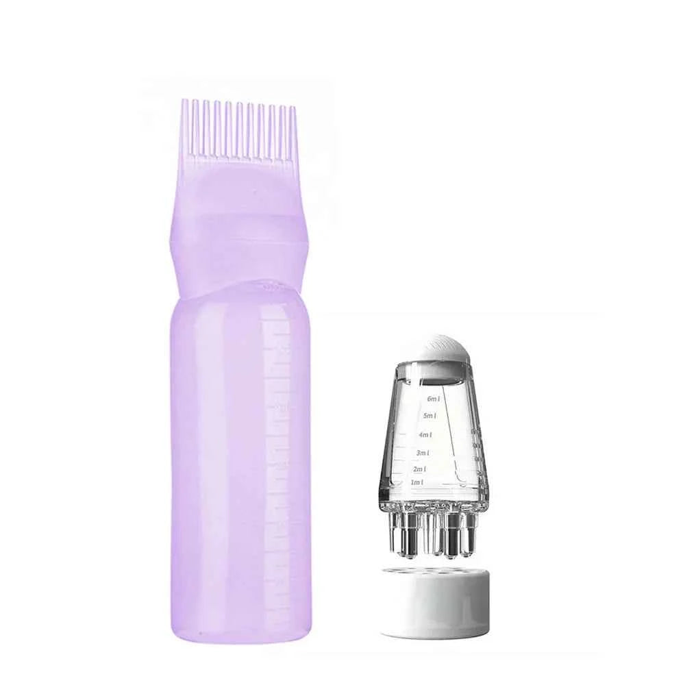 2-piece Hair Dye Tool Set 6.09oz Hair Oil Applicator Bottle and1ml Dil Hair Growth Solid Hair Comb Salon Hairdressing Tools