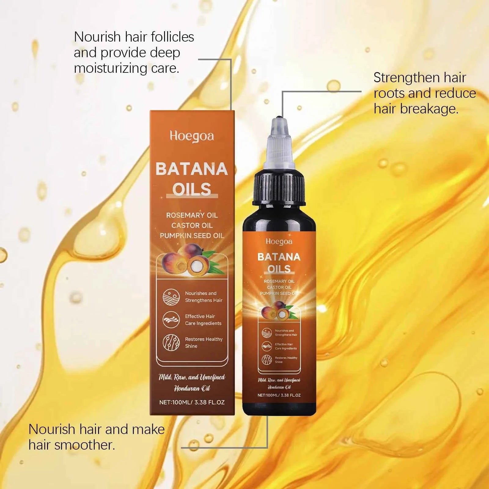 Batana Hair Oil Rosemary Hair Growth Nourishes Hair Follicle Strengthens Roots Anti Loss Repair Dry Hair Regrowth Scalp Care Oil