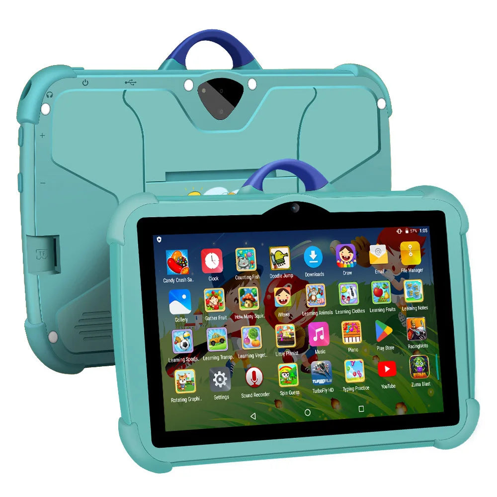 Kids Android tablet 7 inch with HD display, dual camera, Android 13 system and 4GB RAM 64GB storage for educational use