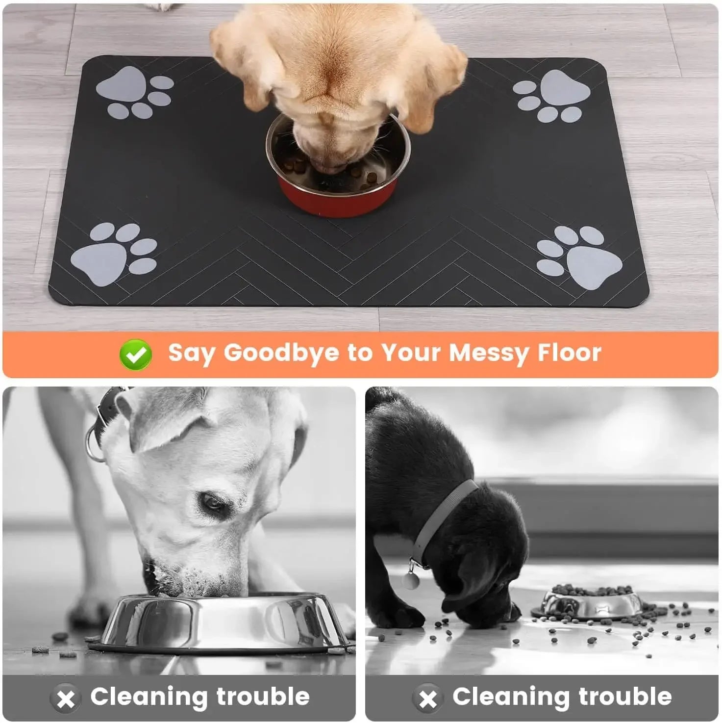 Pet Feeding Mat Waterproof Absorbent Non Slip Dog Cat