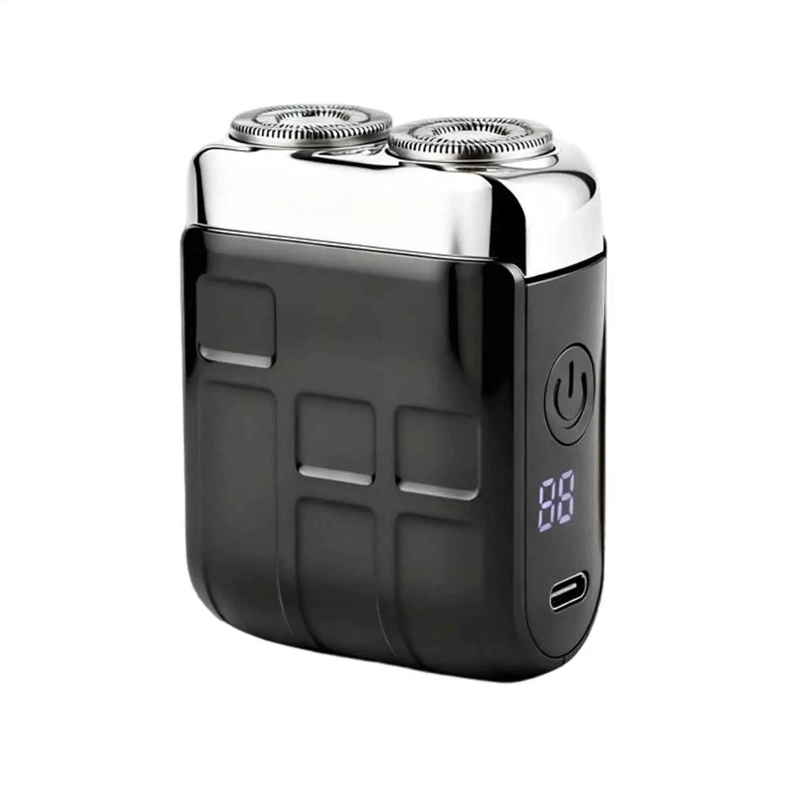 Mini Electric Smart Shaver Portable Cordless Rechargeable Double Cutter Men Shavers Digital Display Shaver Facial Beard Trimmer