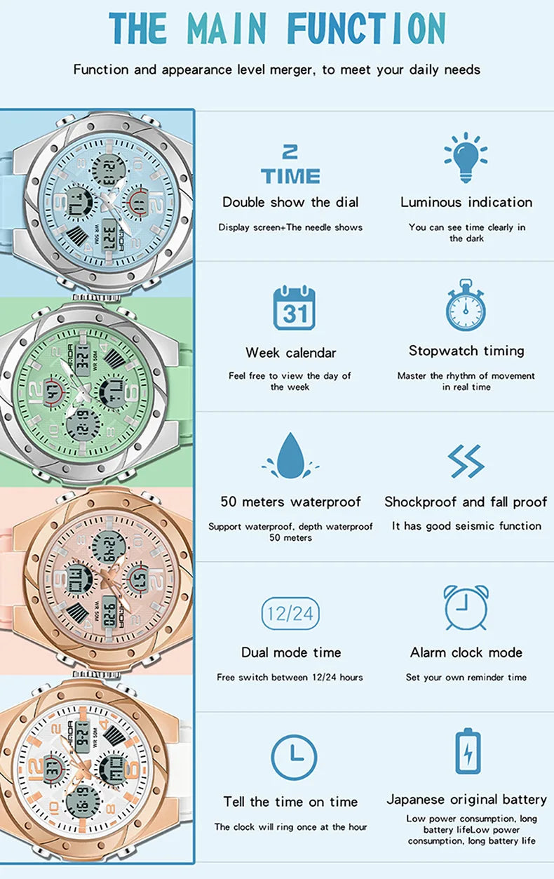 SANDA Waterproof Sports Watch Digital Couple Outdoor