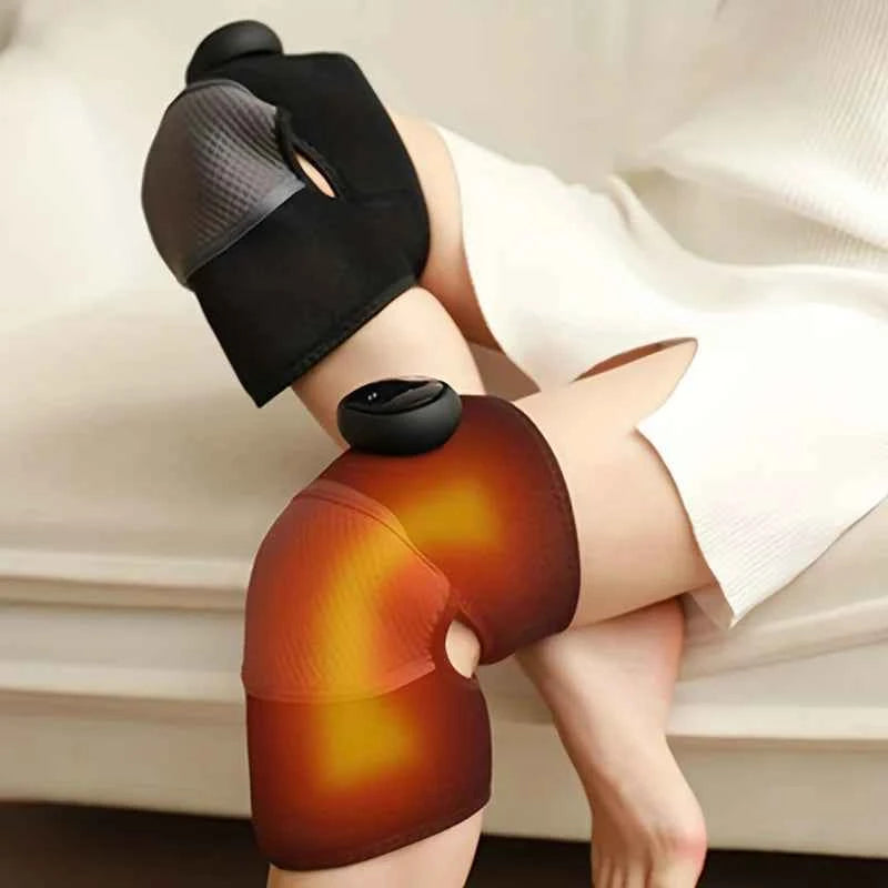 1Pc/2Pcs Heated Knee Massager, 3-in-1 Heated Knee, Elbow, and Shoulder Wrap, Vibrating Knee Heating Pad, 3 Adjustable Vibration and Heating Modes, Heating Pad for Knee, Elbow, Shoulder, and Leg Relaxation (Dual-Use Device)
