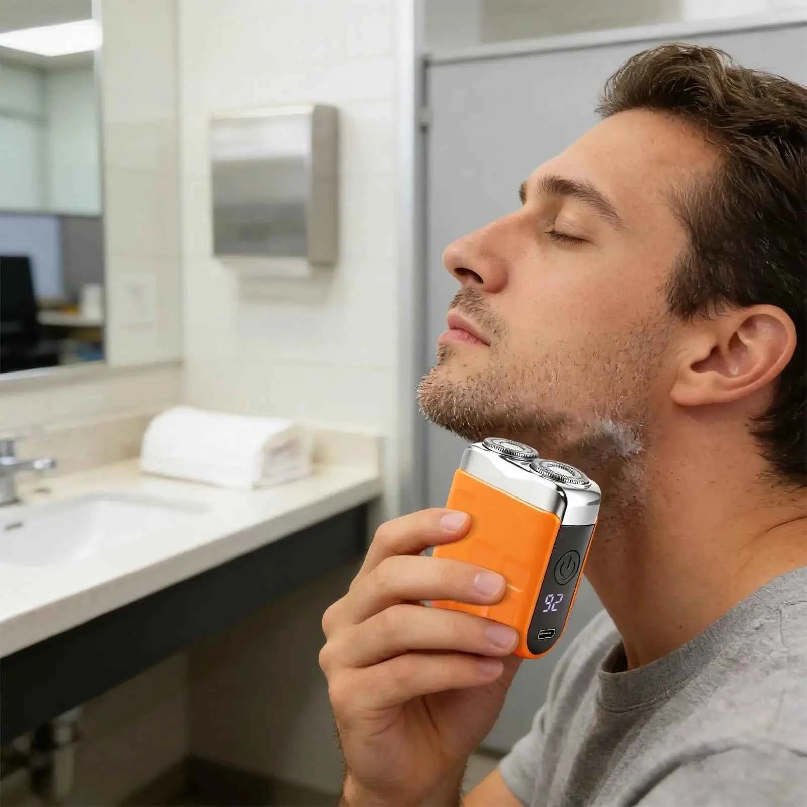 Mini Electric Smart Shaver Portable Cordless Rechargeable Double Cutter Men Shavers Digital Display Shaver Facial Beard Trimmer