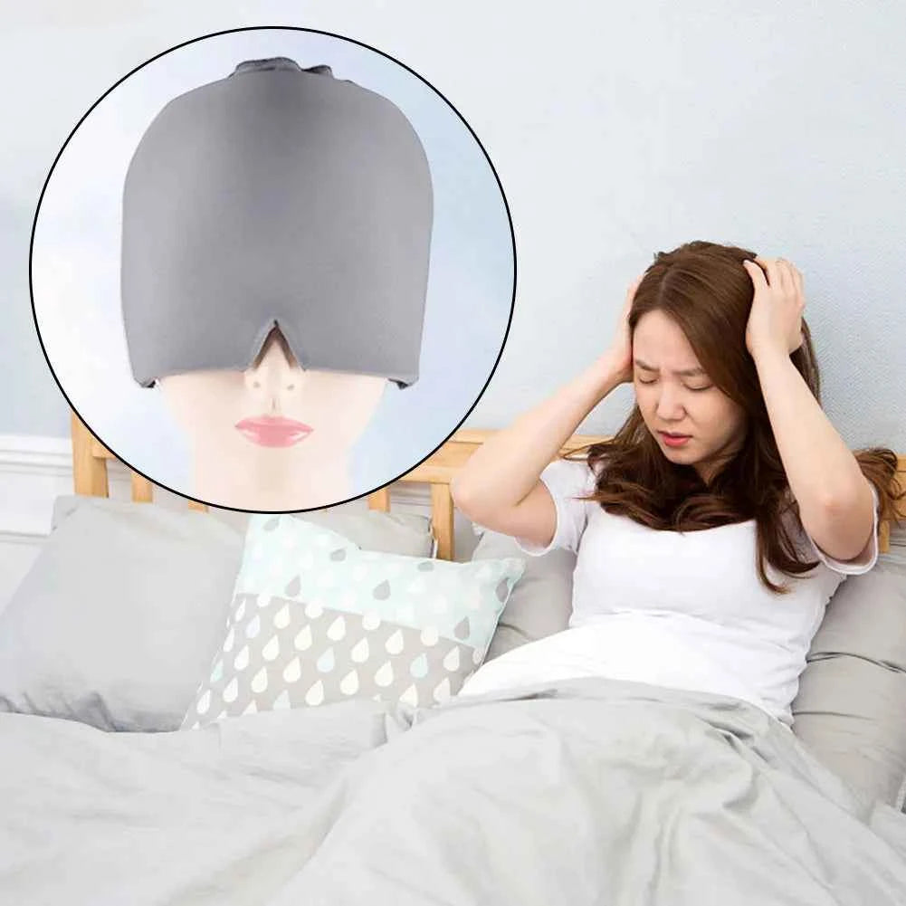 Migraine Relief Hat headache hat Gel Hot Cold Therapy Ice Cap For Relieve Pain Head Wrap Face Mask Head Massage Sleep Eye Mask