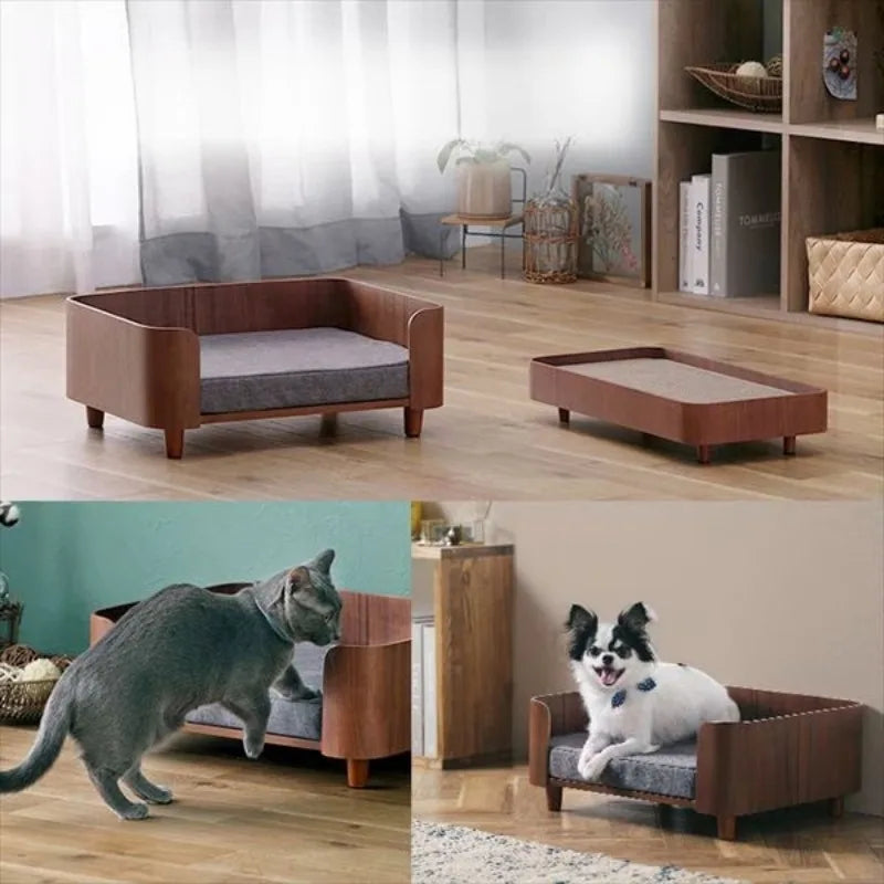 Wooden Dog Cat Bed Indoor Modern Pet Furniture Kennel