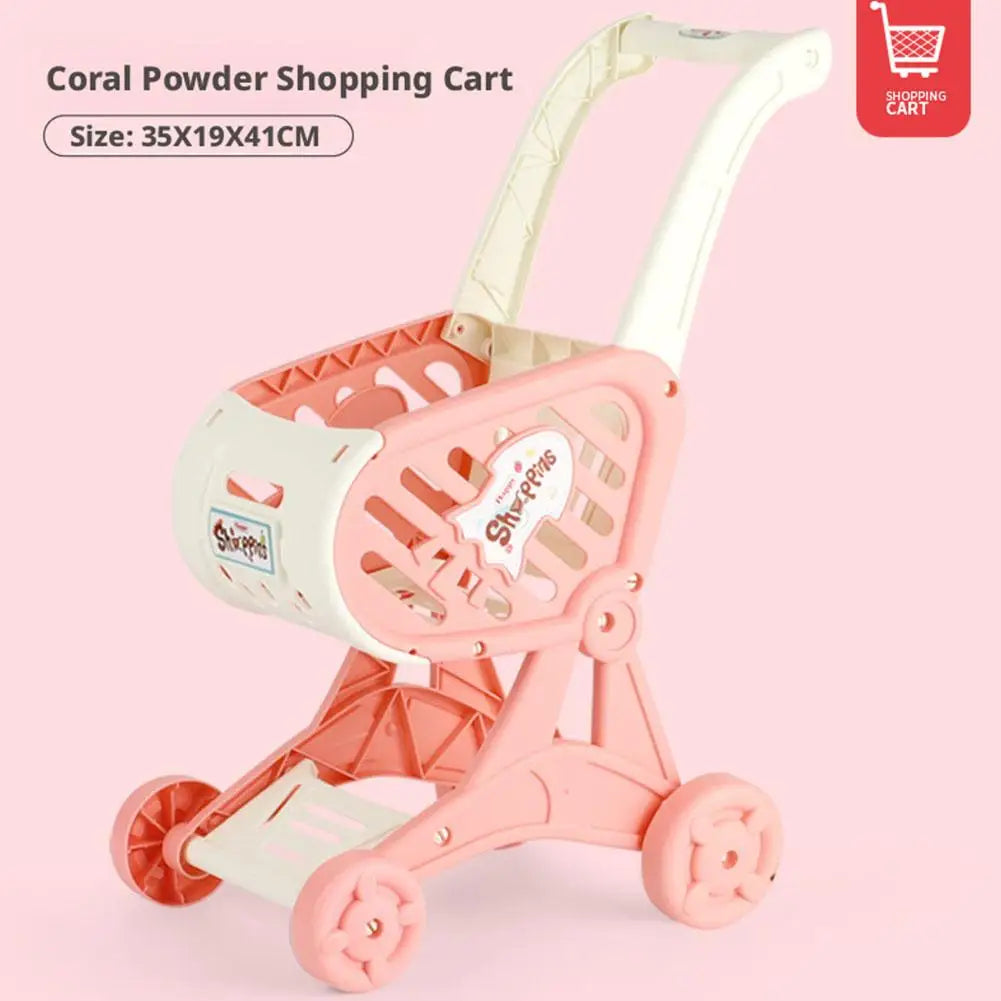 Kids Shopping Cart Toy Supermarket Pretend Play Trolley