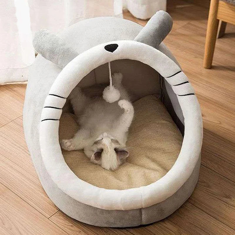 Cat Bed Cave Deep Sleep Foldable Washable Pet Bed