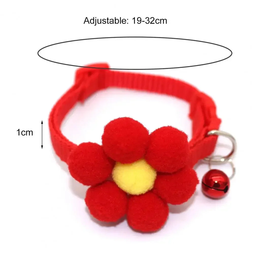 Cute Cat Collar with Bell Bowknot Adjustable Kitten Collar
