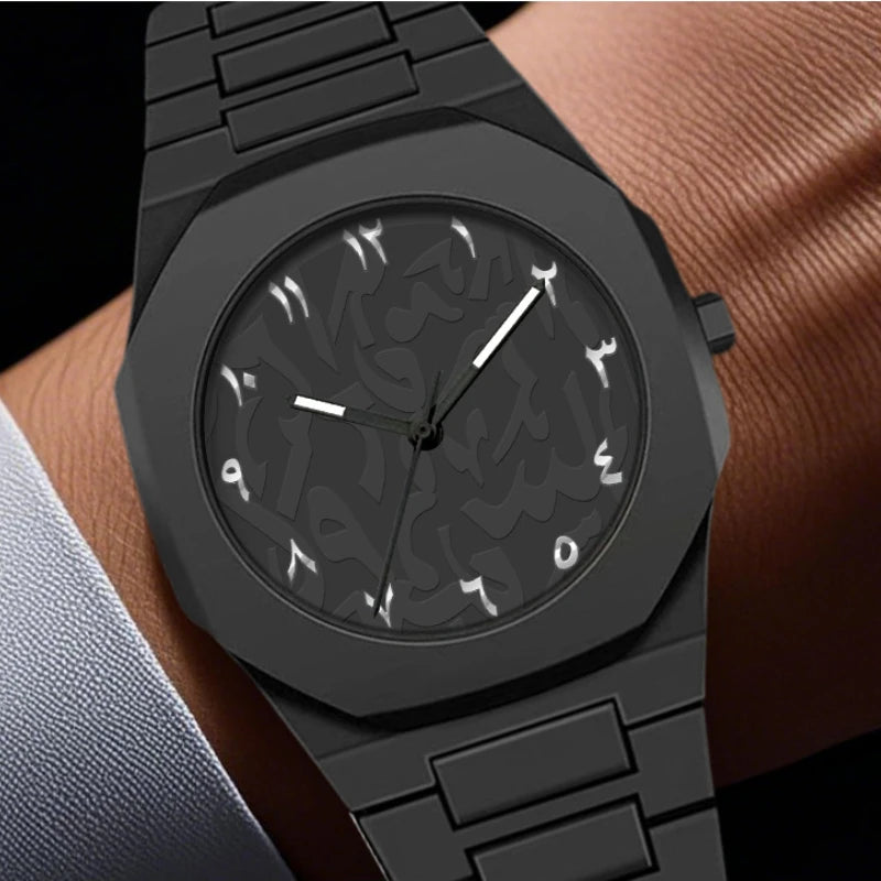Fashion quartz wristwatch with silicone strap unisex casual watch with round dial and Arabic numerals for men and women