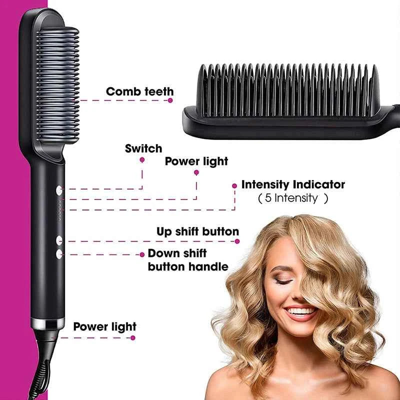 Hair Straightener Professional Ptc Quick Heated Electric Hot Comb Hair Comb Personal Care Multifunctional Hairstyle Brush