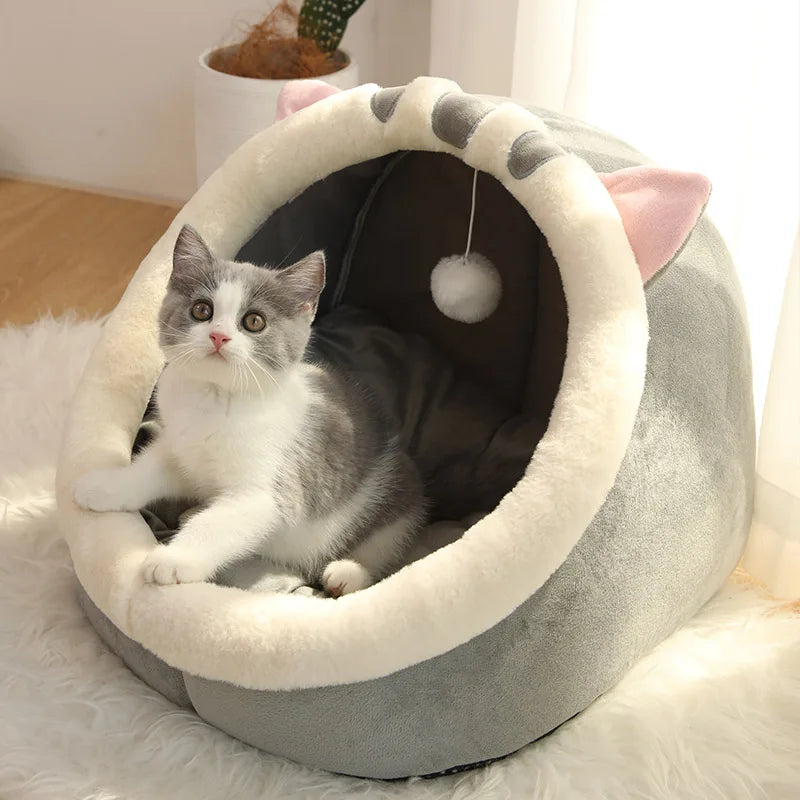 Cat Bed Cave Deep Sleep Foldable Washable Pet Bed