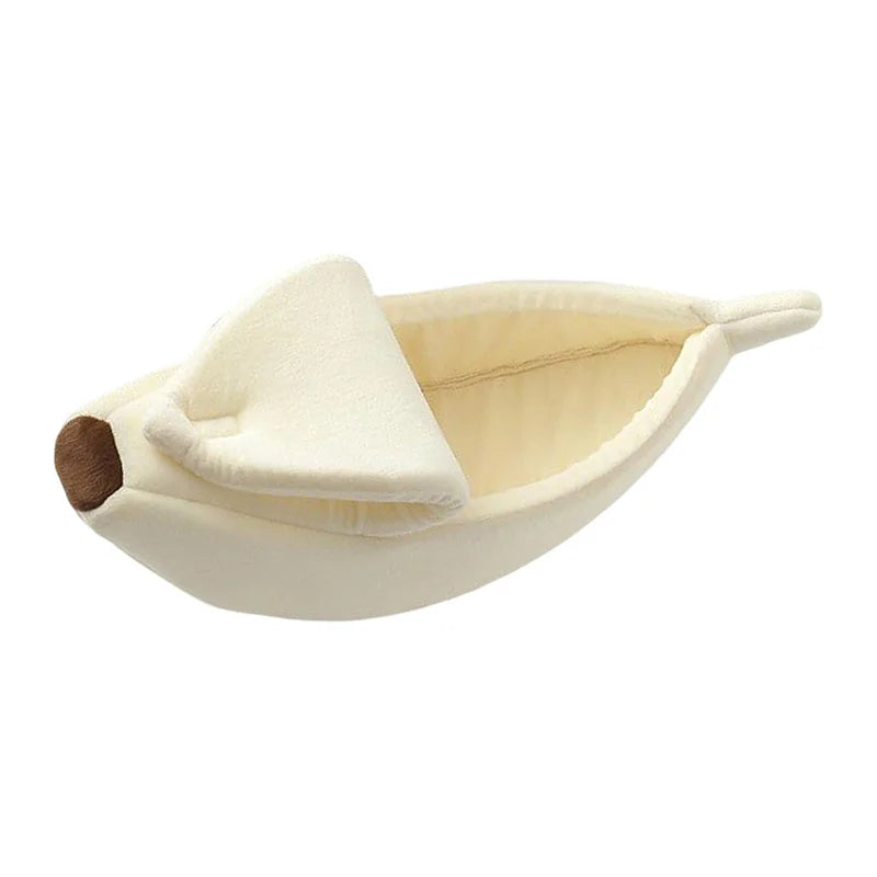 Banana Cat Bed House Cute Plush Warm Winter Pet Bed