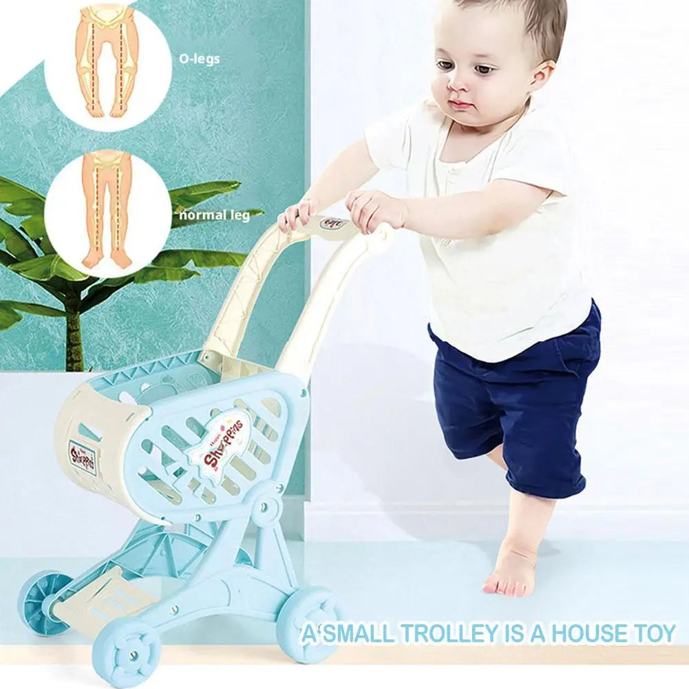 Kids Shopping Cart Toy Supermarket Pretend Play Trolley
