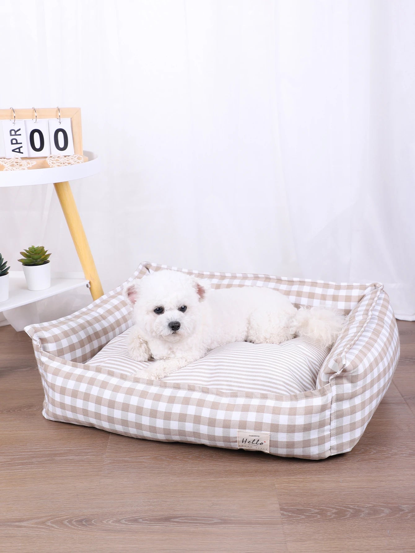 Small Dog Bed Plaid Soft Pet Sofa Cushion Mat