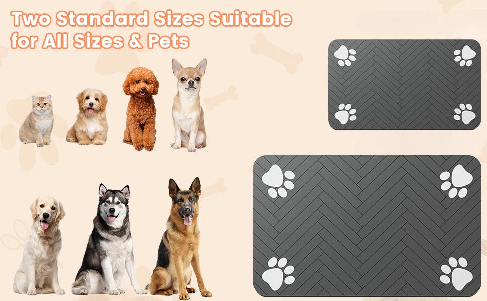 Pet Feeding Mat Waterproof Absorbent Non Slip Dog Cat