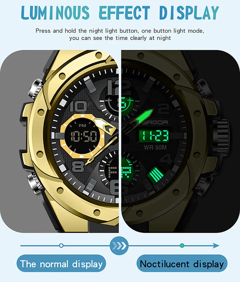 SANDA Waterproof Sports Watch Digital Couple Outdoor