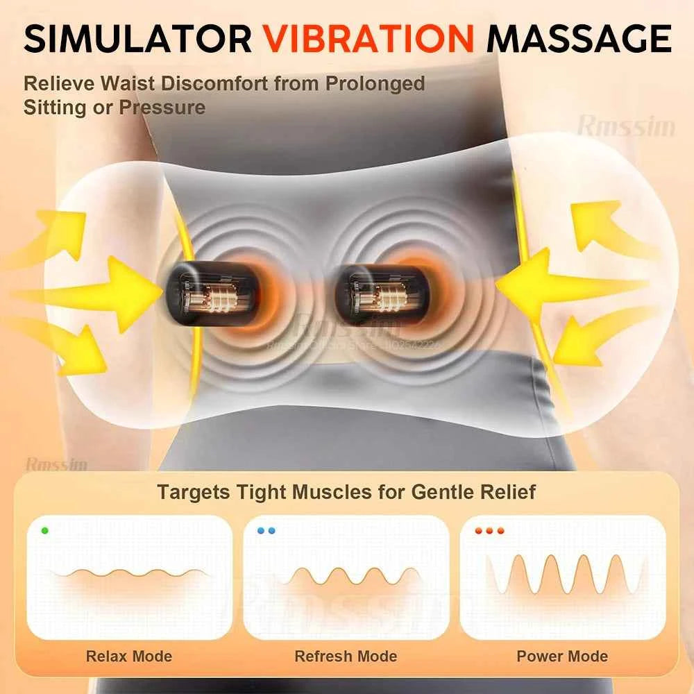 Multi-functional 3-in-1 Back Massager with Relief Bed Sleeping Shiatsu Deep Tissue Portable Shoulder Lower Back Pain Relief