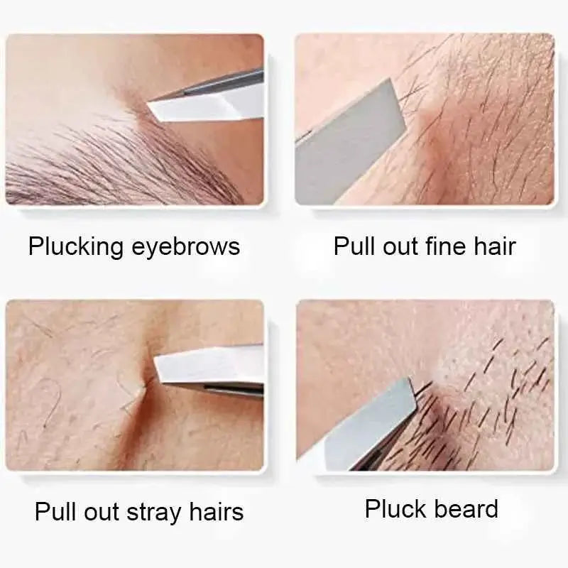 Stainless Steel Slant Tip Eyebrow Tweezers | Facial Hair Removal Tool