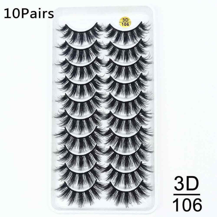 10 Pairs Handmade False Eyelashes | Natural Looking False Eyelashes