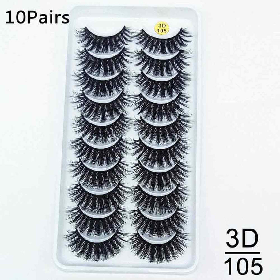 10 Pairs Handmade False Eyelashes | Natural Looking False Eyelashes
