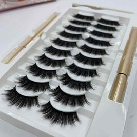 10 Pairs Magnetic False Eyelashes | Long Lasting Waterproof Lashes