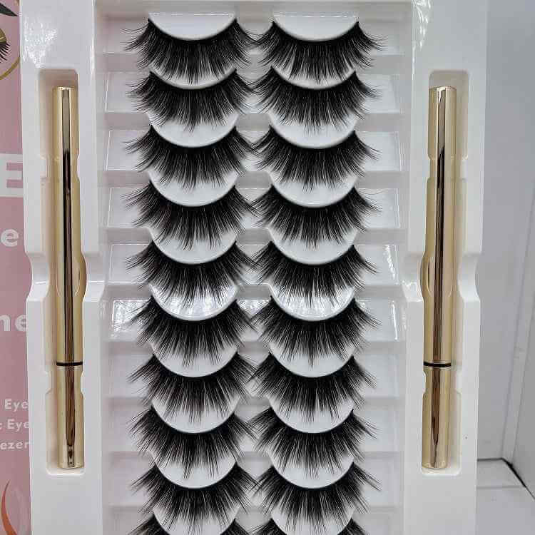 10 Pairs Magnetic False Eyelashes | Long Lasting Waterproof Lashes