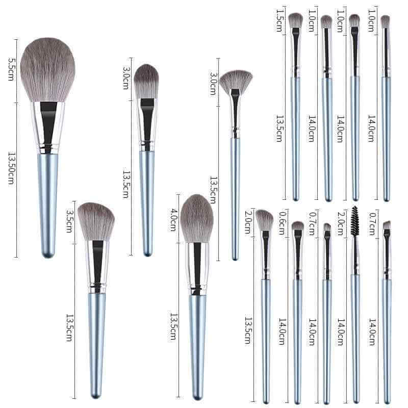 14 Piece Wooden Handle Makeup Brush Set | Soft Makeup Brush Set