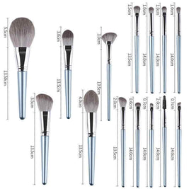 14 Piece Wooden Handle Makeup Brush Set | Soft Makeup Brush Set