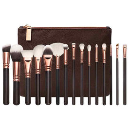 15 Piece Rose Gold Makeup Brush Set | Soft Makeup Brushes Set With Bag