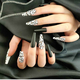 Long Ballet Nails With Flat And Pointed Water Droplets