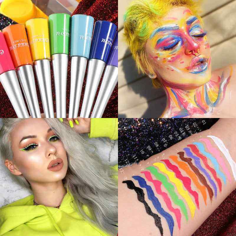 17 Color Liquid Eyeliner Set |  Highly Pigmented Colored Eyeliner