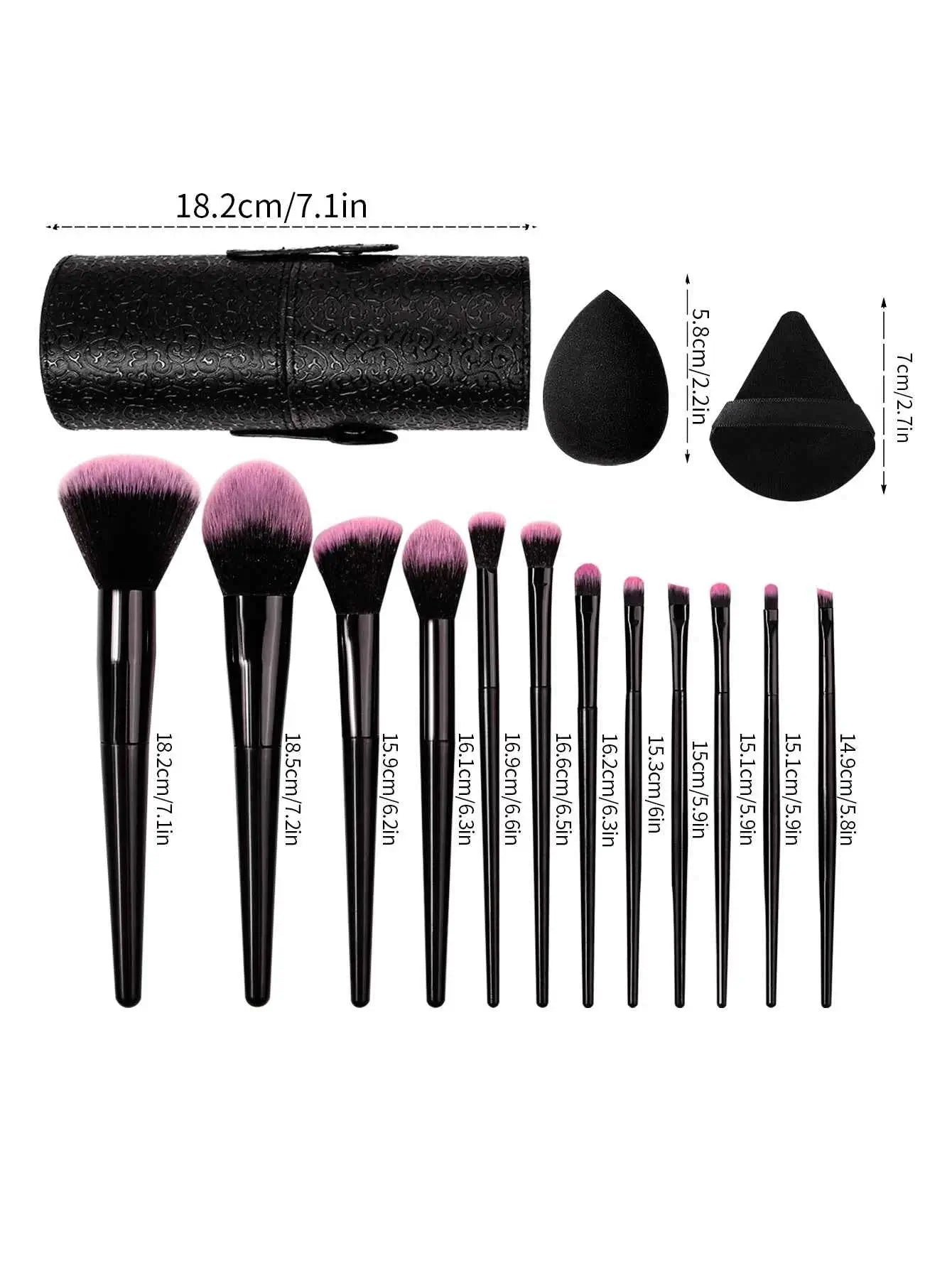 17 Piece Makeup Brush Set | Face Makeup Brush Set With Storage Bucket