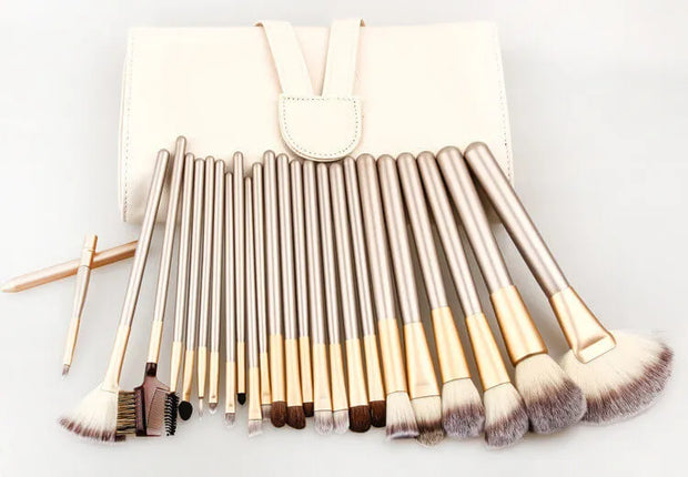 24 Piece Makeup Brush Set With Bag | Complete Makeup Brush Kit