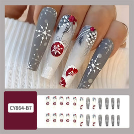 24pcs Christmas False Nails | Christmas Party Press On Nails