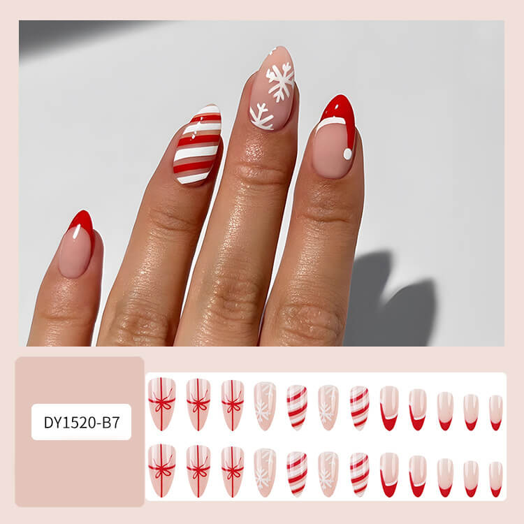 24pcs Christmas False Nails | Christmas Party Press On Nails