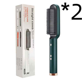 2 In 1 Hair Straightener And Curling Iron | Negative Ion Hair Brush