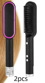 2 In 1 Hair Straightener And Curling Iron | Negative Ion Hair Brush