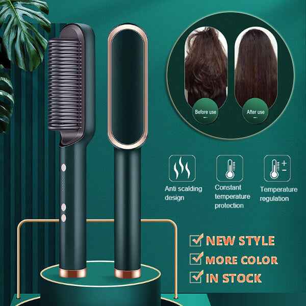 2 In 1 Hair Straightener And Curling Iron | Negative Ion Hair Brush