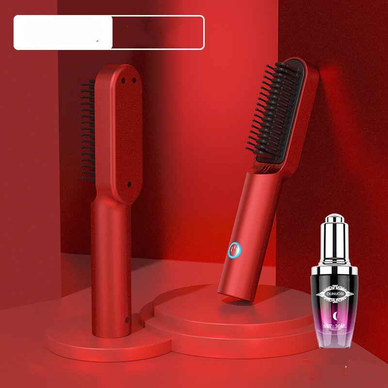 2 In 1 Hair Straightener Dryer Brush | Rechargeable Hair Straightener