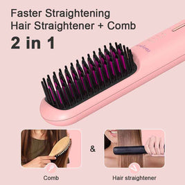 2 In 1 Mini Hair Straightener Brush | Hair And Beard Straightener Comb