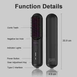 2 In 1 Mini Hair Straightener Brush | Hair And Beard Straightener Comb