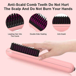 2 In 1 Mini Hair Straightener Brush | Hair And Beard Straightener Comb