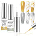 MIZHSE Gel Liner Nail Art Polish Set Glitter Gold and Silver Gel Painting For Nails Art Swirl Nails Design Dotting Painting French Manicure Kit 7mL