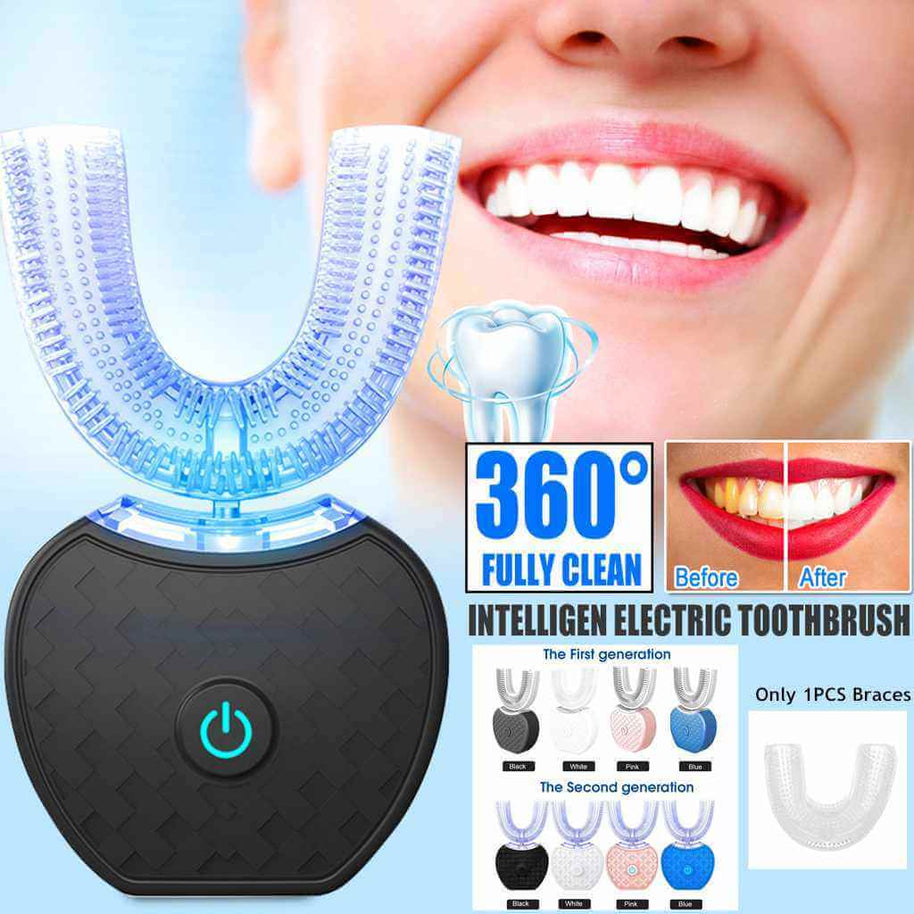 360 Automatic Electric Toothbrush | U Shaped Teeth Whitening Toothbrush